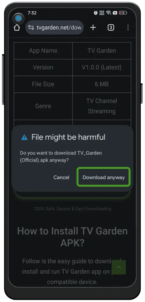 Continue the download