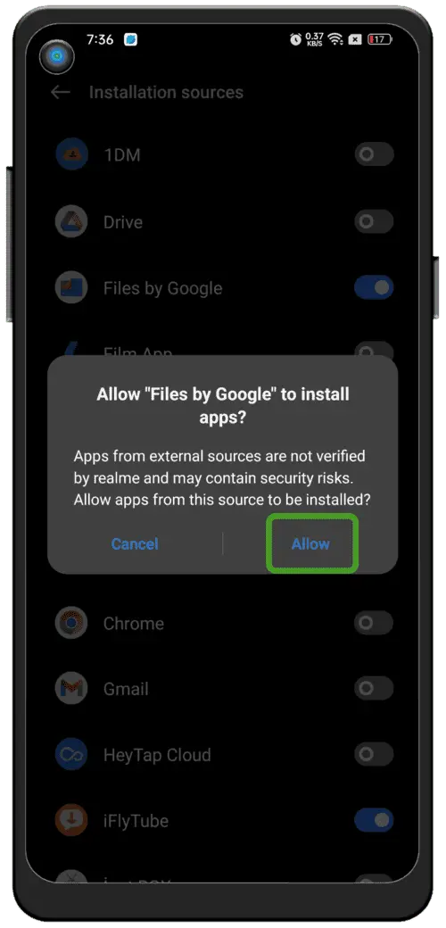Allow installation